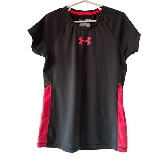 Under Armour HeatGear Gray & Pink Fitted Shirt - Picture 1 of 4